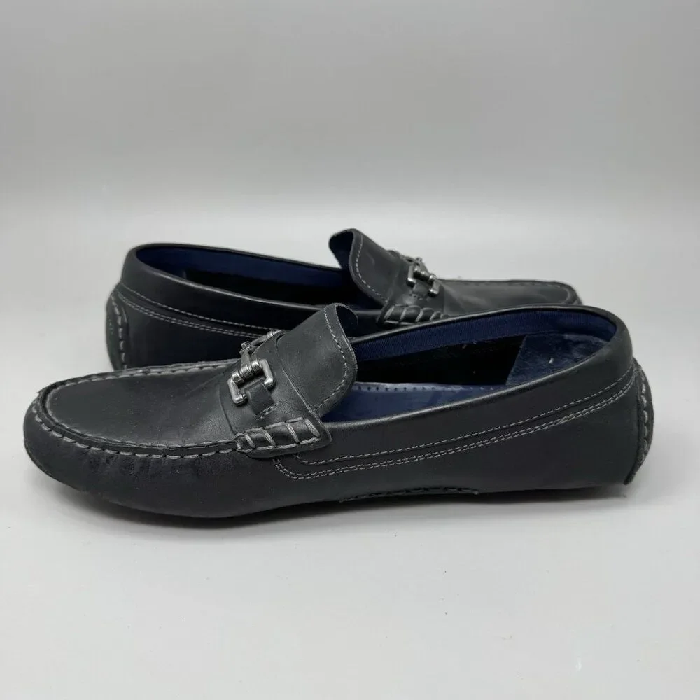 Cole Haan Men's  Black Silver Horsebit Moccasin Loafer Shoes Sz 9.5M #C24714